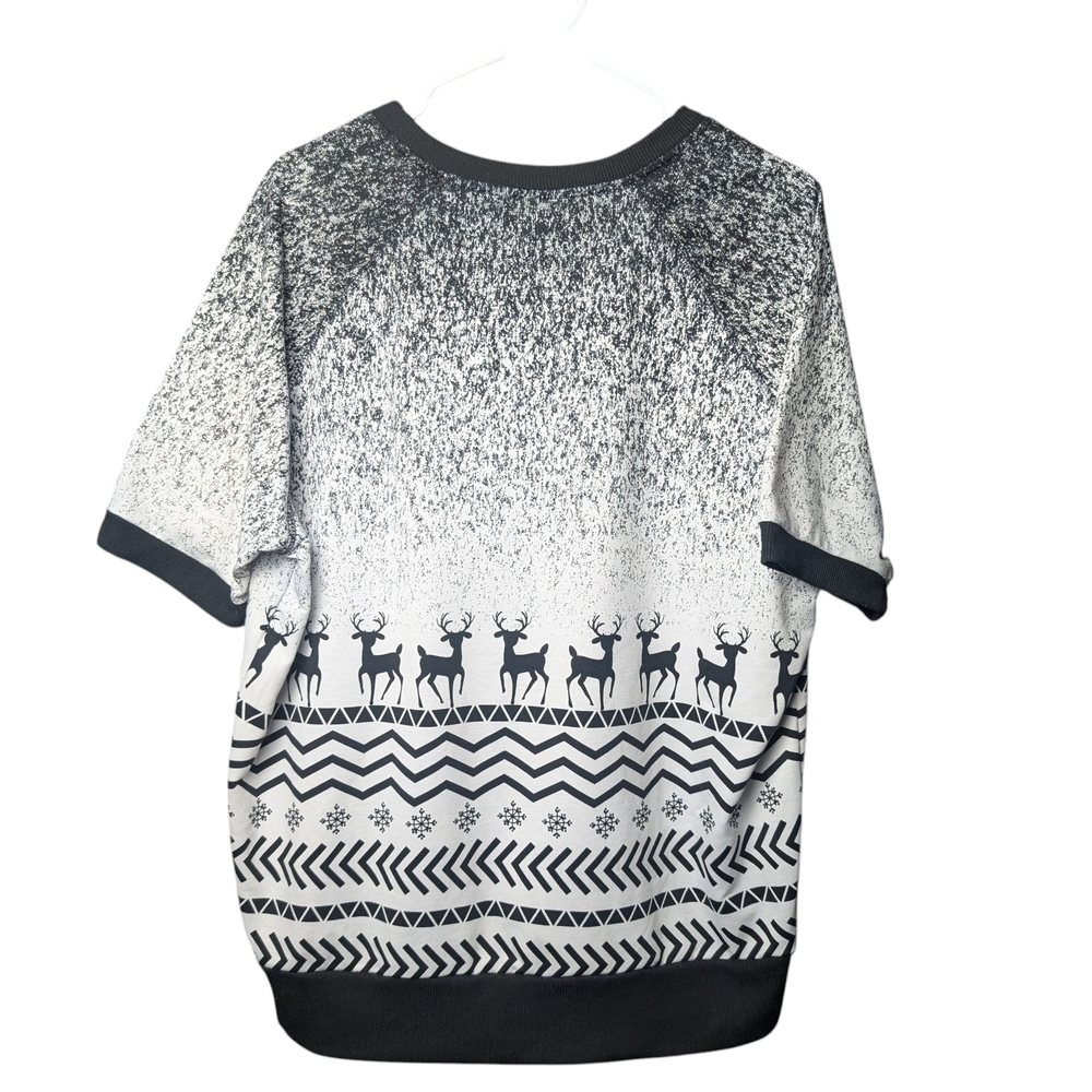 LuLaRoe Womens XL Reindeer Sweatshirt Black White Holiday Winter Xmas Party Fun - Picture 2 of 9
